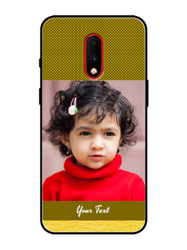 Custom OnePlus 7 Custom Glass Phone Case  - Simple Green Color Design