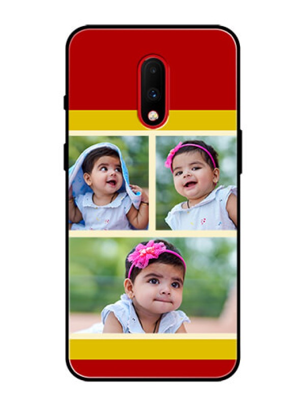 Custom OnePlus 7 Custom Glass Mobile Case  - Multiple Pic Upload Design