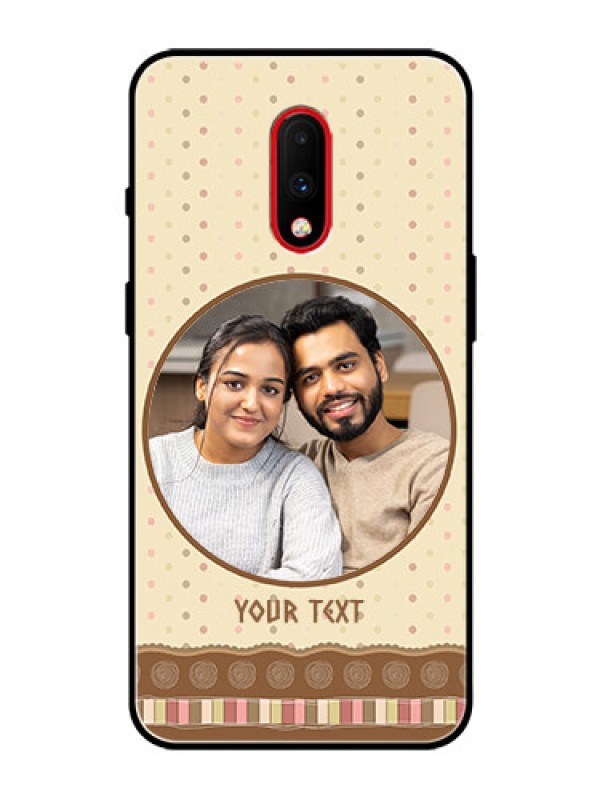Custom OnePlus 7 Custom Glass Mobile Case  - Brown Dotted Mobile Case Design