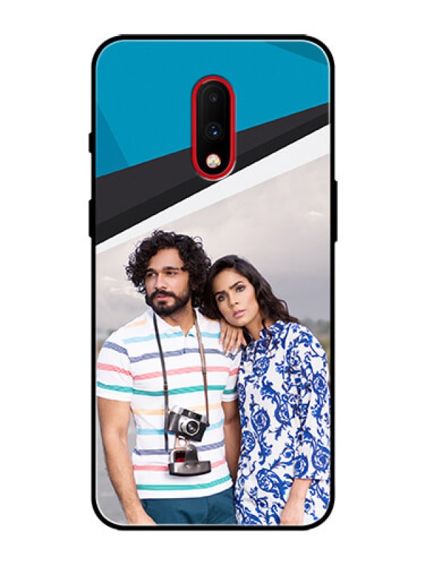Custom OnePlus 7 Photo Printing on Glass Case  - Simple Pattern Photo Upload Design