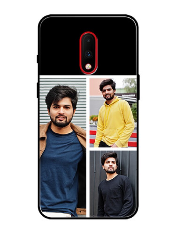 Custom OnePlus 7 Photo Printing on Glass Case  - Upload Multiple Picture Design