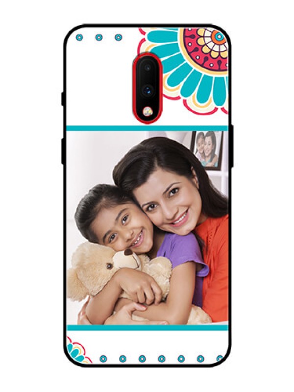 Custom OnePlus 7 Custom Glass Phone Case  - Flower Design