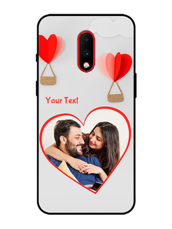 Custom OnePlus 7 Custom Glass Mobile Case  - Parachute Love Design