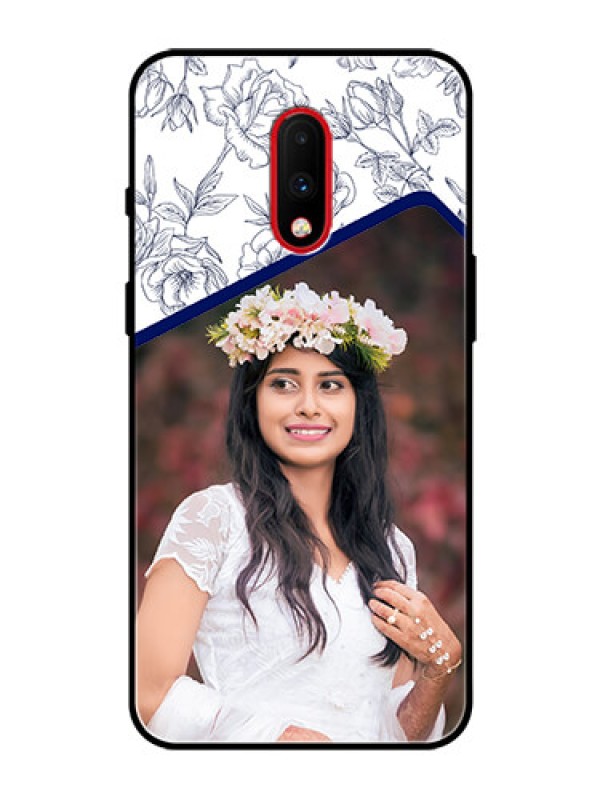 Custom OnePlus 7 Personalized Glass Phone Case  - Premium Floral Design