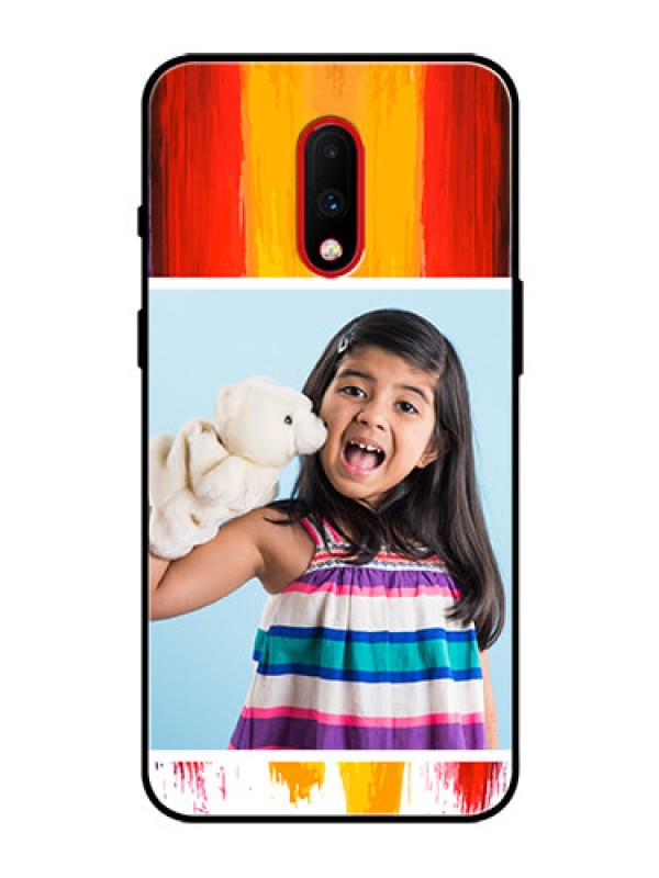 Custom OnePlus 7 Personalized Glass Phone Case  - Multi Color Design