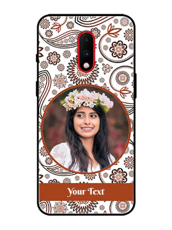Custom OnePlus 7 Custom Glass Mobile Case  - Abstract Floral Design 