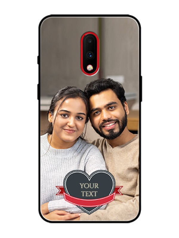 Custom OnePlus 7 Custom Glass Phone Case  - Just Married Couple Design