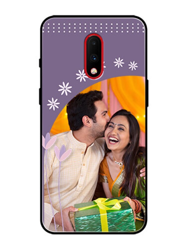 Custom OnePlus 7 Custom Glass Mobile Case  - Lavender flowers design 