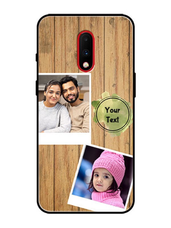 Custom OnePlus 7 Custom Glass Phone Case  - Wooden Texture Design