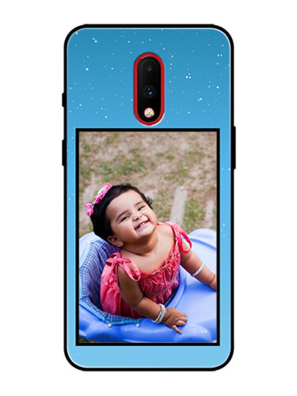 Custom OnePlus 7 Custom Glass Mobile Case  - Wave Pattern Colorful Design