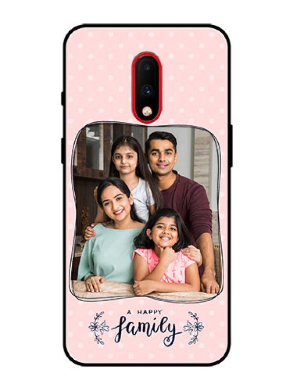 Custom OnePlus 7 Custom Glass Phone Case  - Family with Dots Design