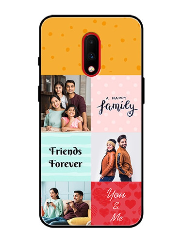 Custom OnePlus 7 Personalized Glass Phone Case  - Images with Quotes Design