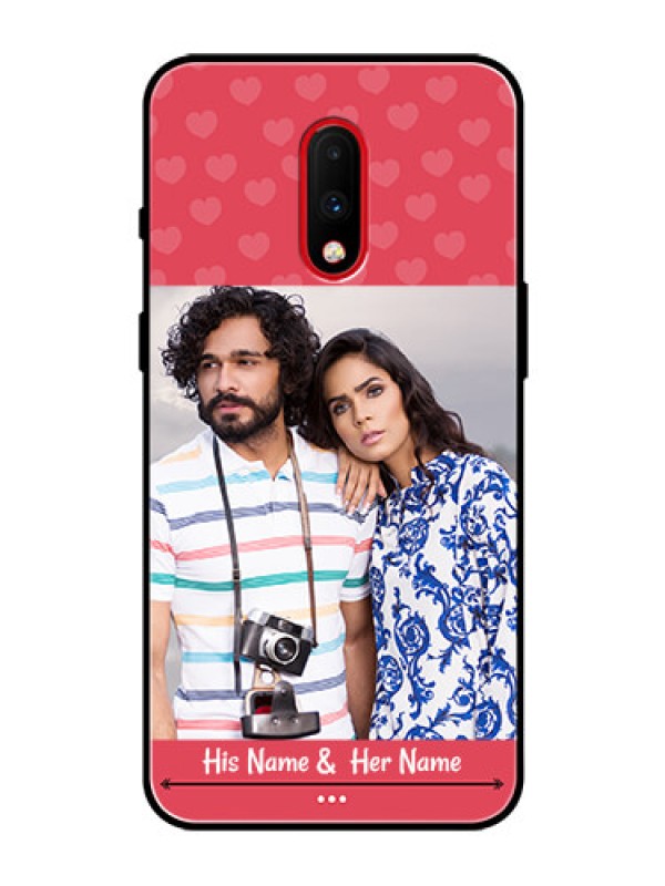 Custom OnePlus 7 Photo Printing on Glass Case  - Simple Love Design