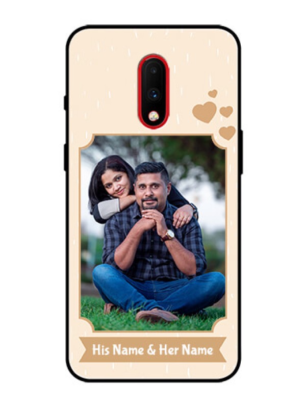 Custom OnePlus 7 Custom Glass Phone Case  - with confetti love design 