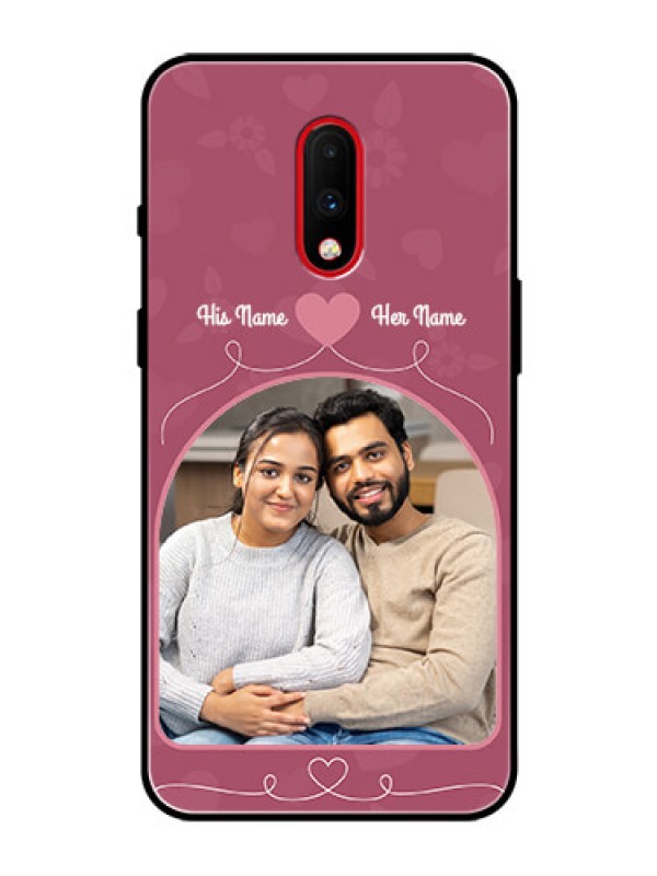 Custom OnePlus 7 Photo Printing on Glass Case  - Love Floral Design