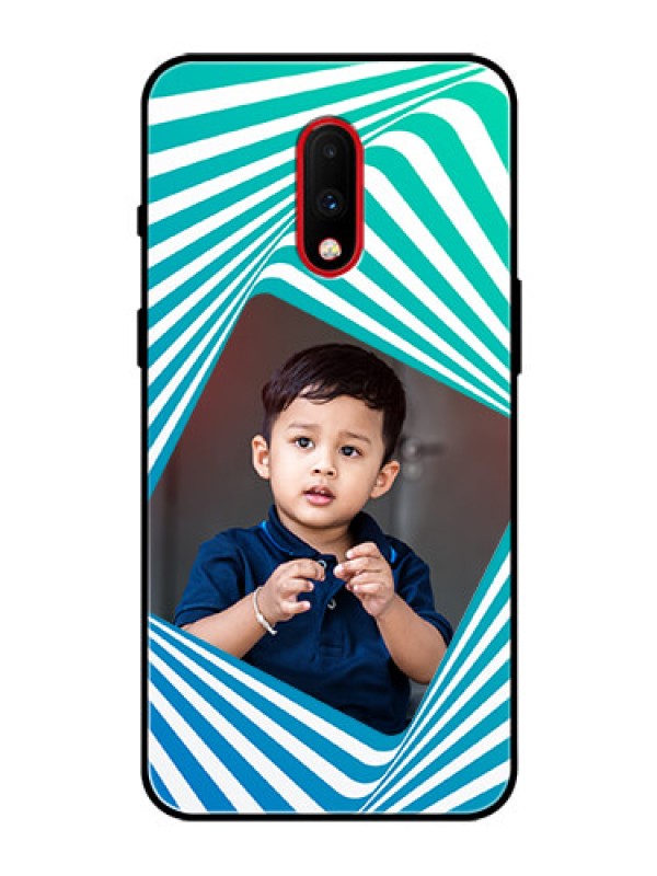 Custom OnePlus 7 Personalized Glass Phone Case  - Abstract Spiral Design