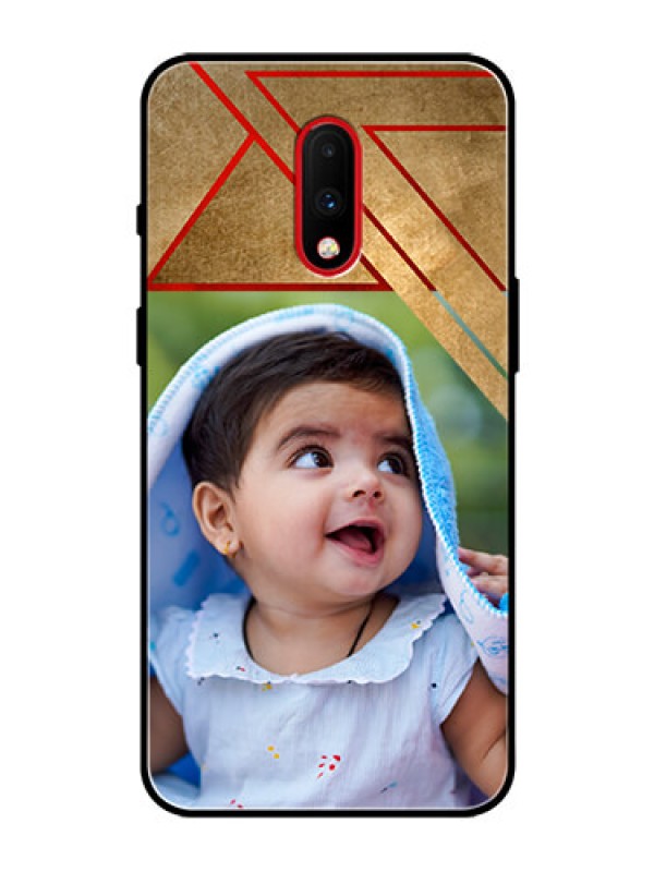 Custom OnePlus 7 Personalized Glass Phone Case  - Gradient Abstract Texture Design