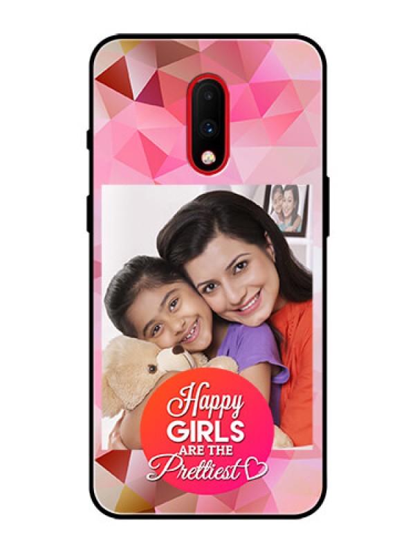 Custom OnePlus 7 Photo Printing on Glass Case  - Abstract Triangle Design