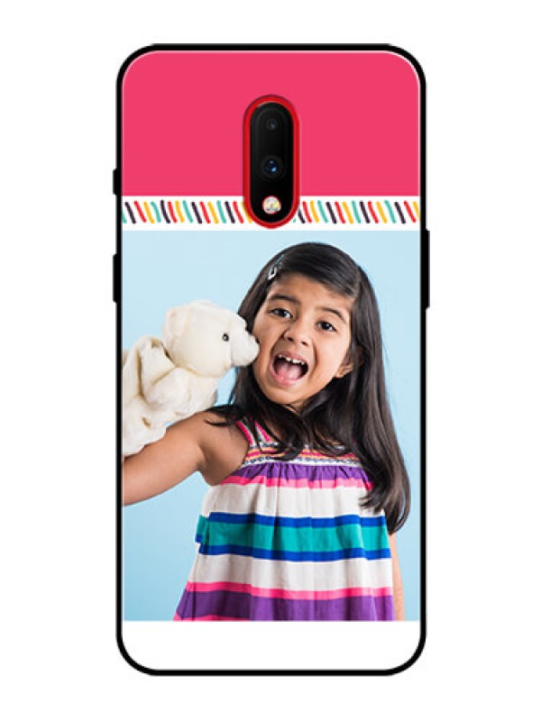 Custom OnePlus 7 Personalized Glass Phone Case  - Line art design