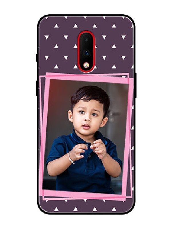 Custom OnePlus 7 Custom Glass Mobile Case  - Triangle Pattern Dotted Design