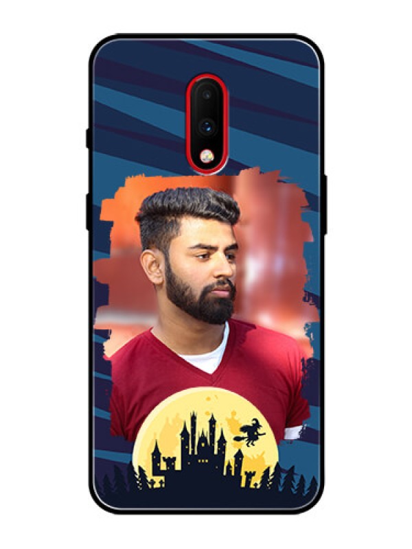 Custom OnePlus 7 Photo Printing on Glass Case  - Halloween Witch Design 