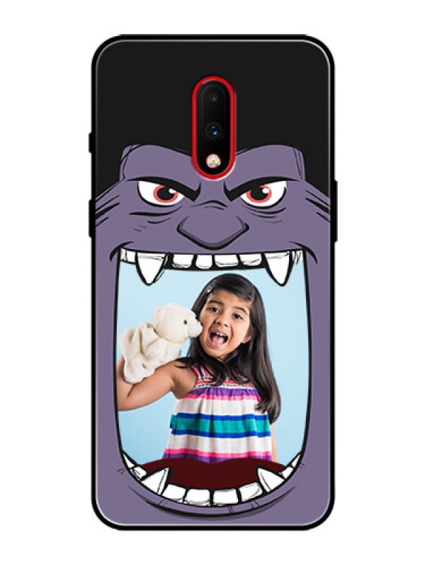 Custom OnePlus 7 Custom Glass Phone Case  - Angry Monster Design