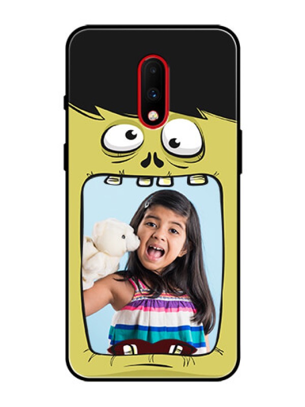 Custom OnePlus 7 Personalized Glass Phone Case  - Cartoon monster back case Design