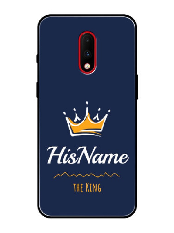Custom Oneplus 7 Glass Phone Case King with Name