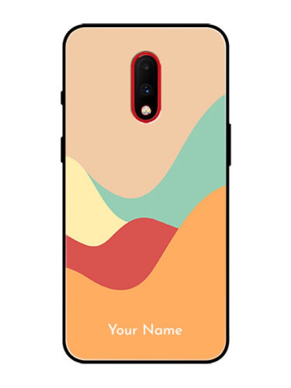 Custom OnePlus 7 Personalized Glass Phone Case - Ocean Waves Multi-colour Design
