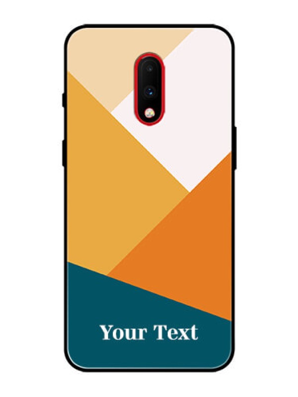 Custom OnePlus 7 Personalized Glass Phone Case - Stacked Multi-colour Design
