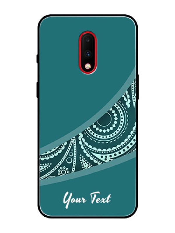 Custom OnePlus 7 Photo Printing on Glass Case - semi visible floral Design