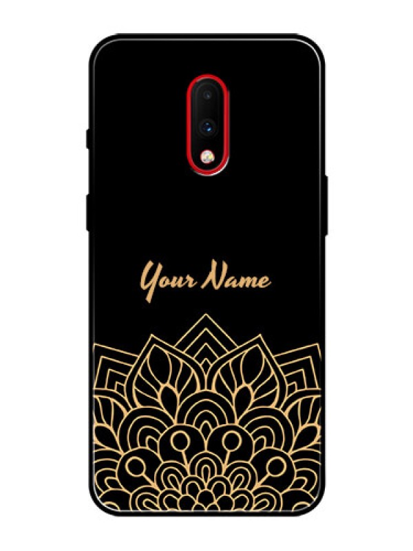 Custom OnePlus 7 Custom Glass Phone Case - Golden mandala Design