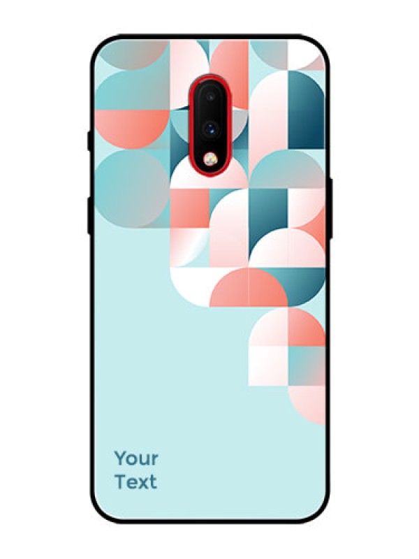 Custom OnePlus 7 Custom Glass Phone Case - Stylish Semi-circle Pattern Design