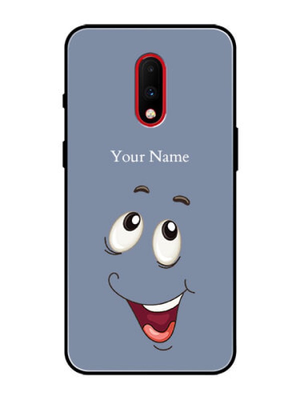 Custom OnePlus 7 Photo Printing on Glass Case - Laughing Cartoon Face Design