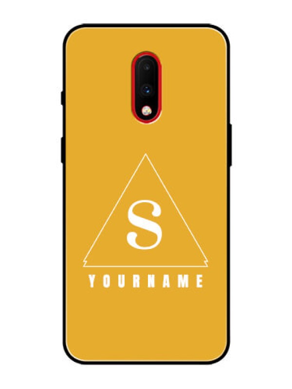 Custom OnePlus 7 Personalized Glass Phone Case - simple triangle Design