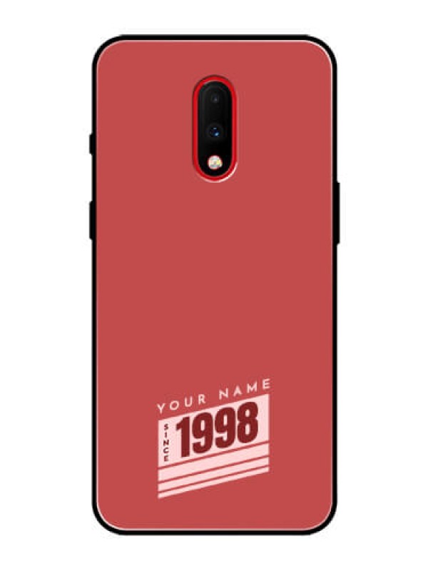 Custom OnePlus 7 Custom Glass Phone Case - Red custom year of birth Design