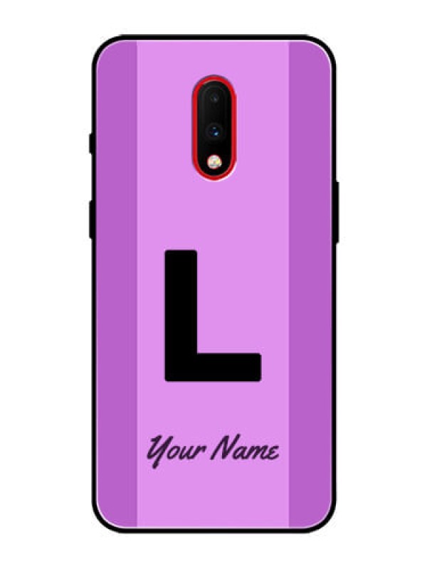 Custom OnePlus 7 Custom Glass Phone Case - Tricolor custom text Design