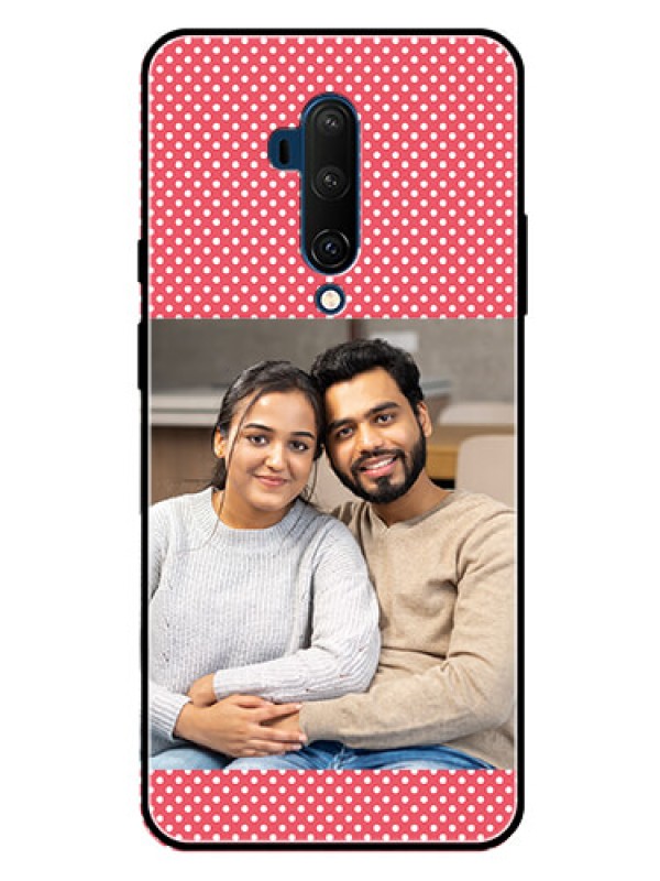Custom Oneplus 7T Pro Custom Glass Phone Case  - White Dotted Design