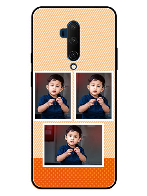 Custom Oneplus 7T Pro Photo Printing on Glass Case  - Bulk Photos Upload Design