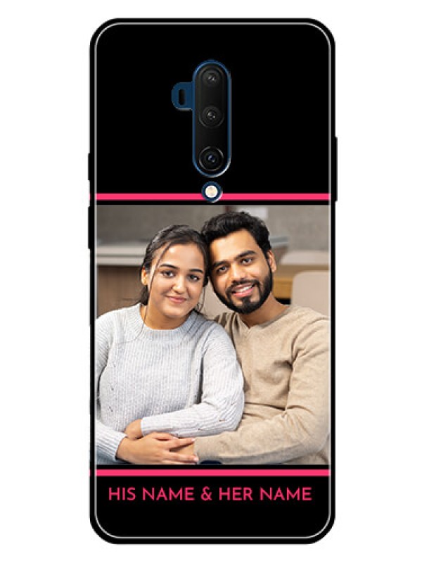 Custom Oneplus 7T Pro Custom Glass Mobile Case  - with Add Text Design