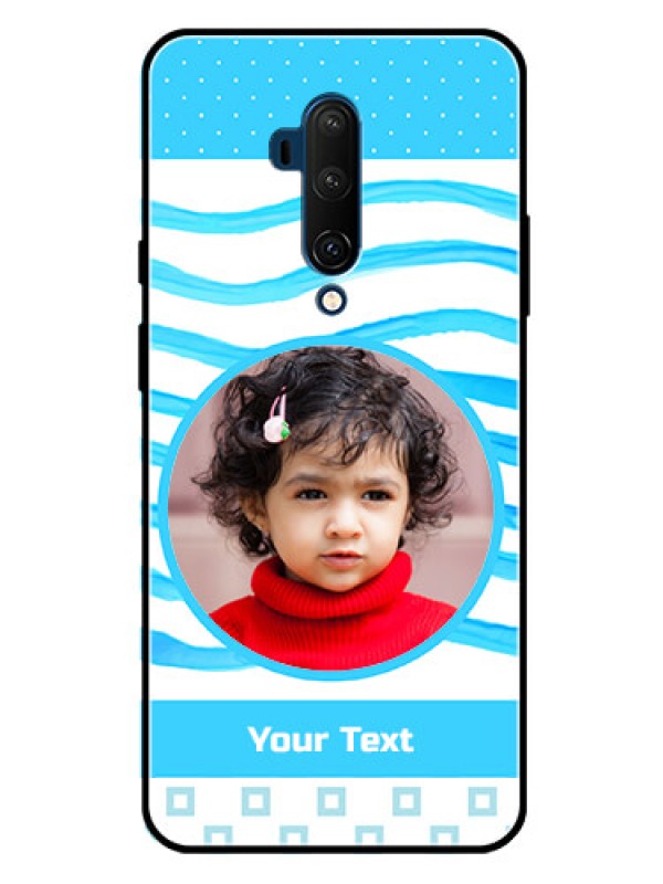 Custom Oneplus 7T Pro Custom Glass Phone Case  - Simple Blue Case Design
