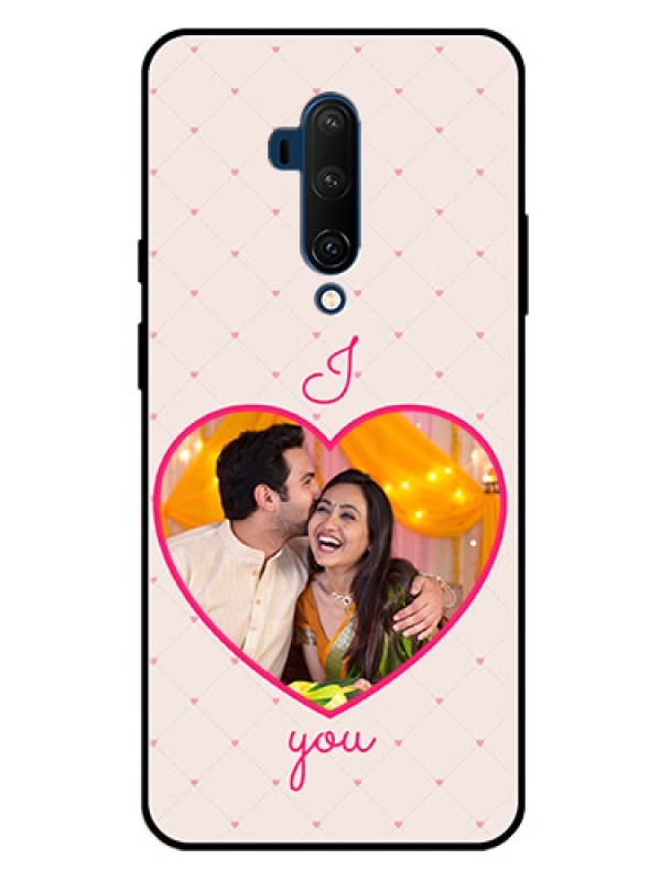 Custom Oneplus 7T Pro Custom Glass Mobile Case  - Heart Shape Design