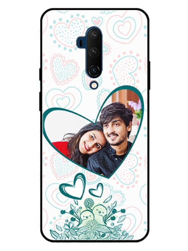 Custom Oneplus 7T Pro Photo Printing on Glass Case  - Premium Couple Design