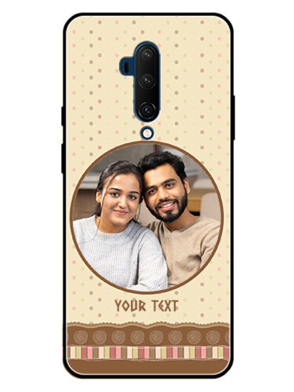 Custom Oneplus 7T Pro Custom Glass Mobile Case  - Brown Dotted Mobile Case Design