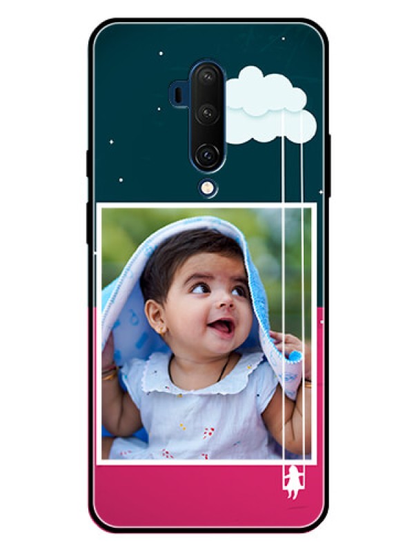 Custom Oneplus 7T Pro Custom Glass Phone Case  - Cute Girl with Cloud Design