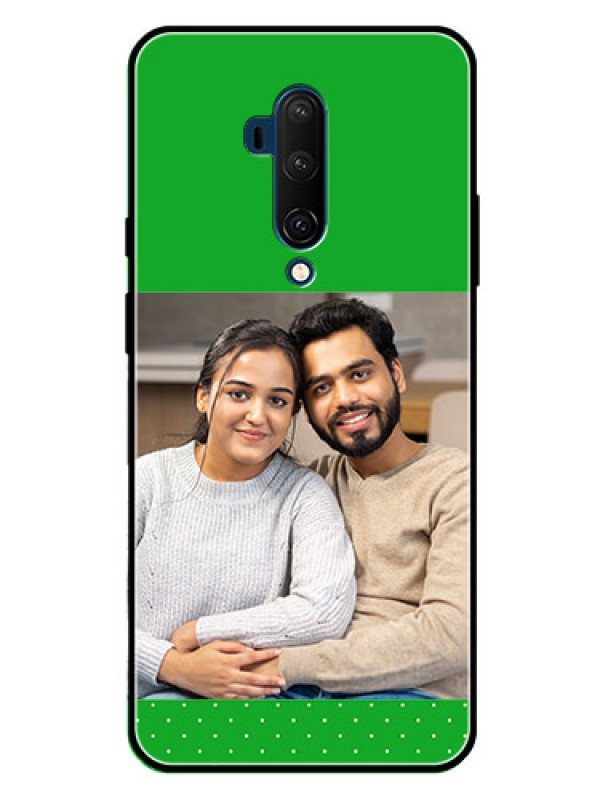 Custom Oneplus 7T Pro Personalized Glass Phone Case  - Green Pattern Design