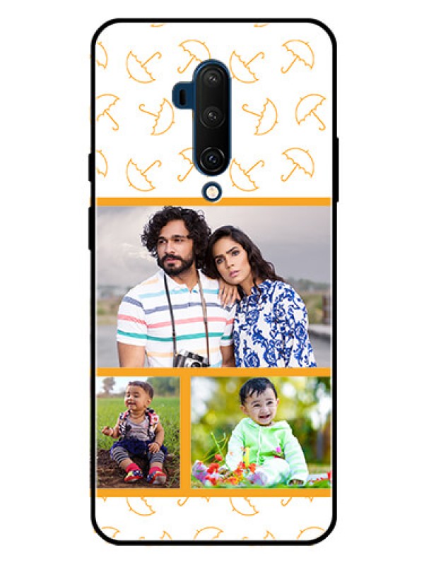 Custom Oneplus 7T Pro Custom Glass Mobile Case  - Yellow Pattern Design