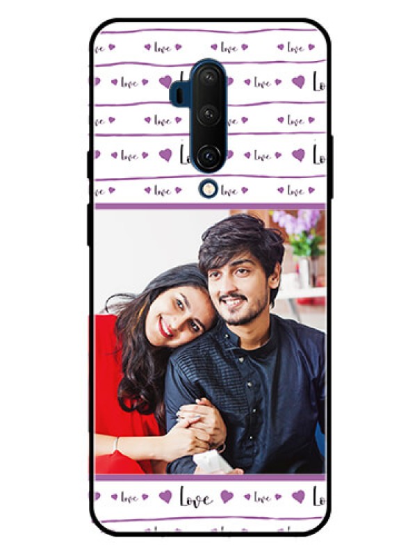 Custom Oneplus 7T Pro Custom Glass Mobile Case  - Couples Heart Design