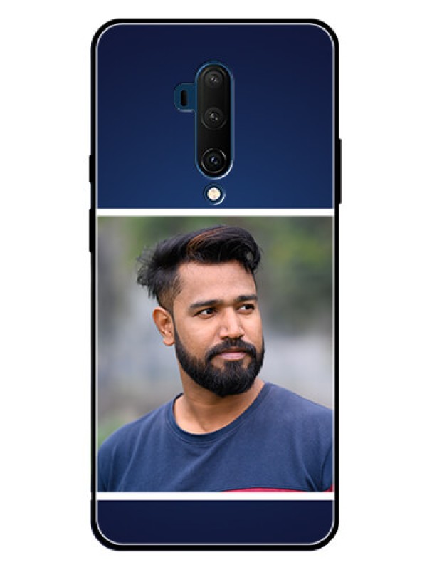 Custom Oneplus 7T Pro Personalized Glass Phone Case  - Simple Royal Blue Design