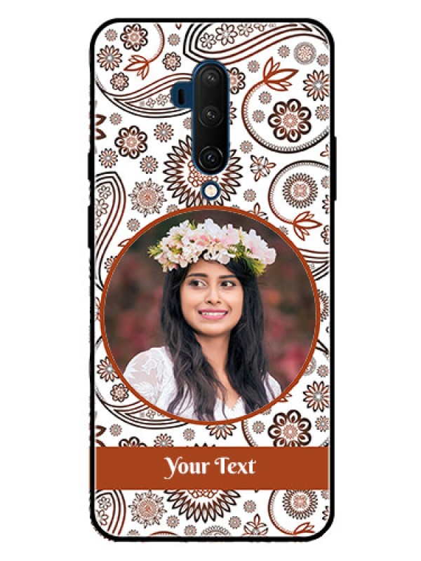 Custom Oneplus 7T Pro Custom Glass Mobile Case  - Abstract Floral Design 